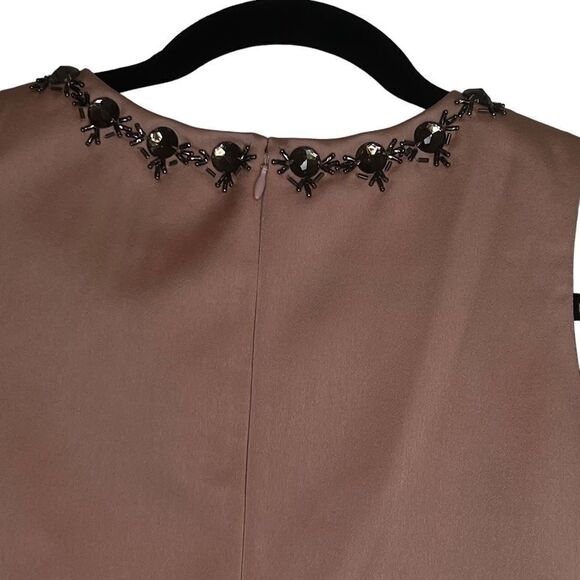 Nwt Blush Satin Rhinestone Beaded Shift Casual Dress - Picture 15 of 16